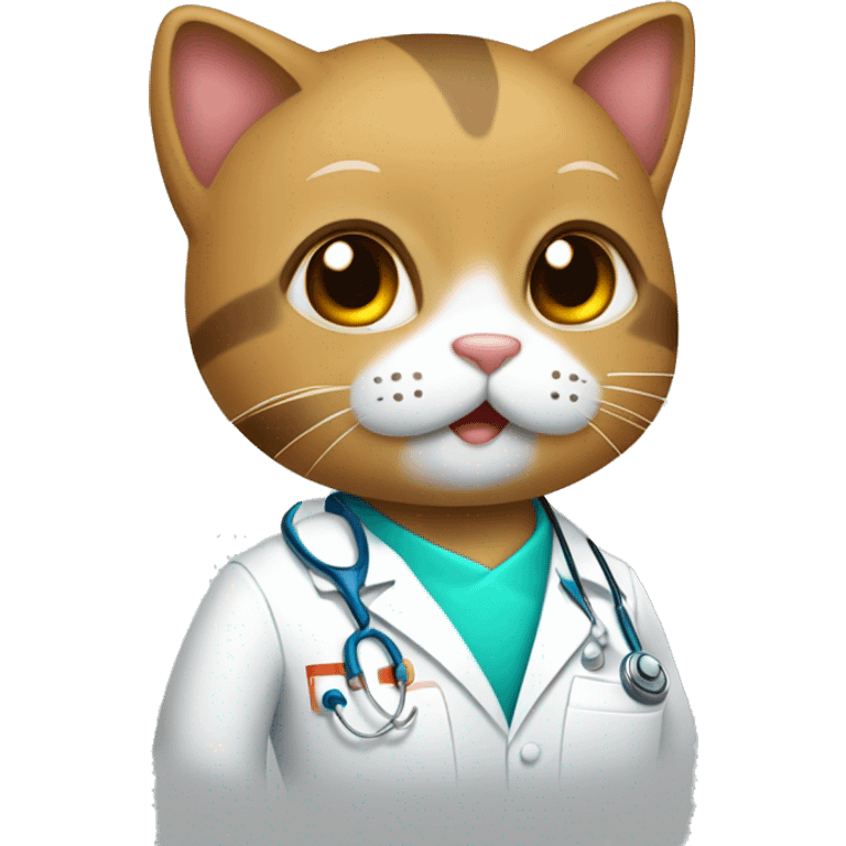 um gato vestido de medico operando emoji