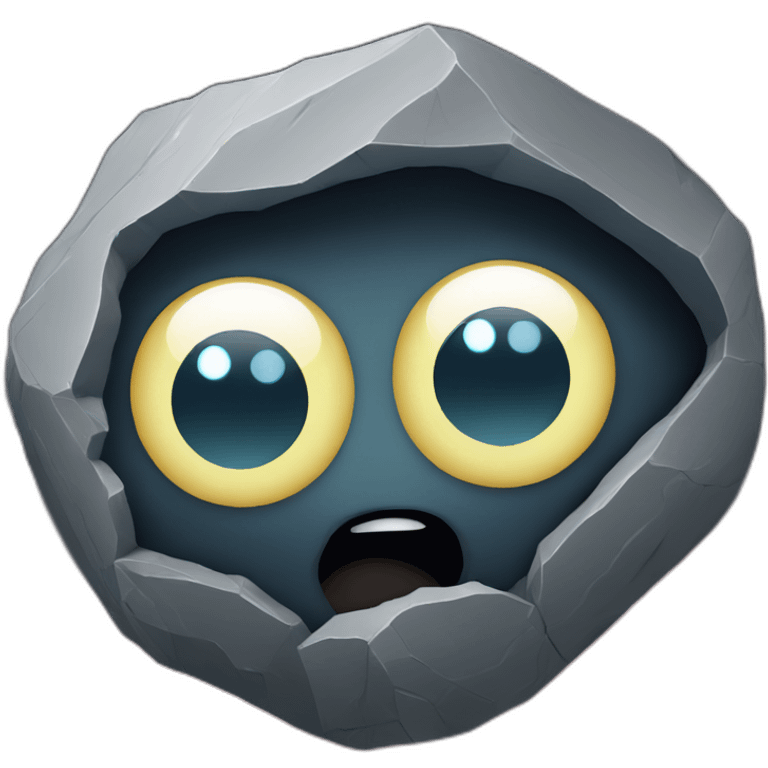 Big Rock with eyes in middle of univers emoji