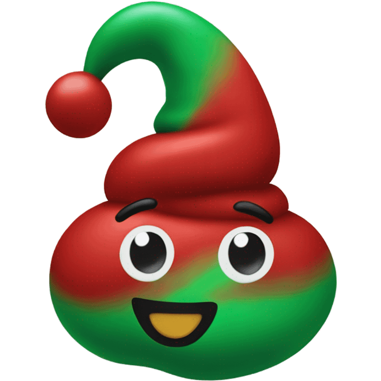 Red and green swirl christmas poop emoji emoji