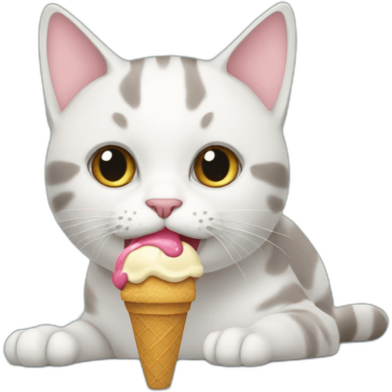 Cat eating ice cream emoji