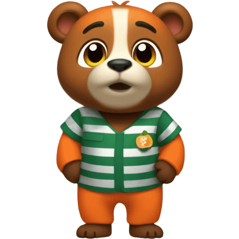 tom nook in an orange jail jumpsuit  emoji