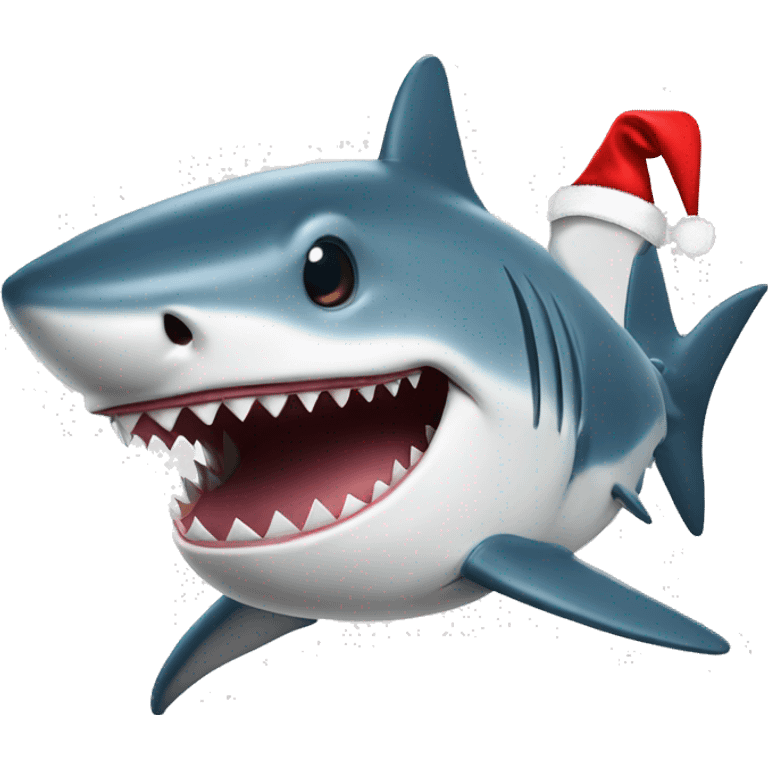 Shark with Santa hat emoji