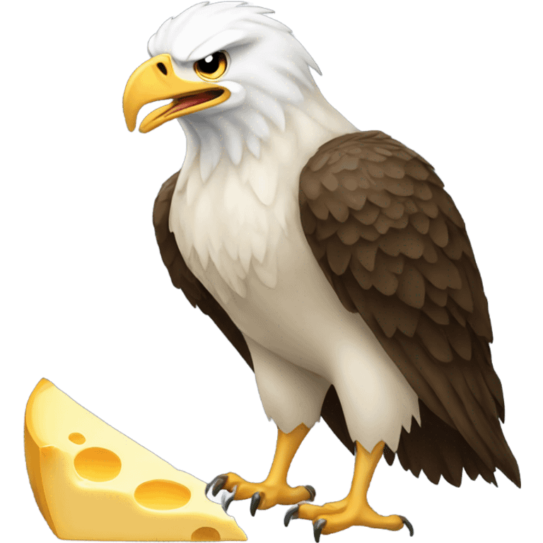 Eagle eating cheese emoji