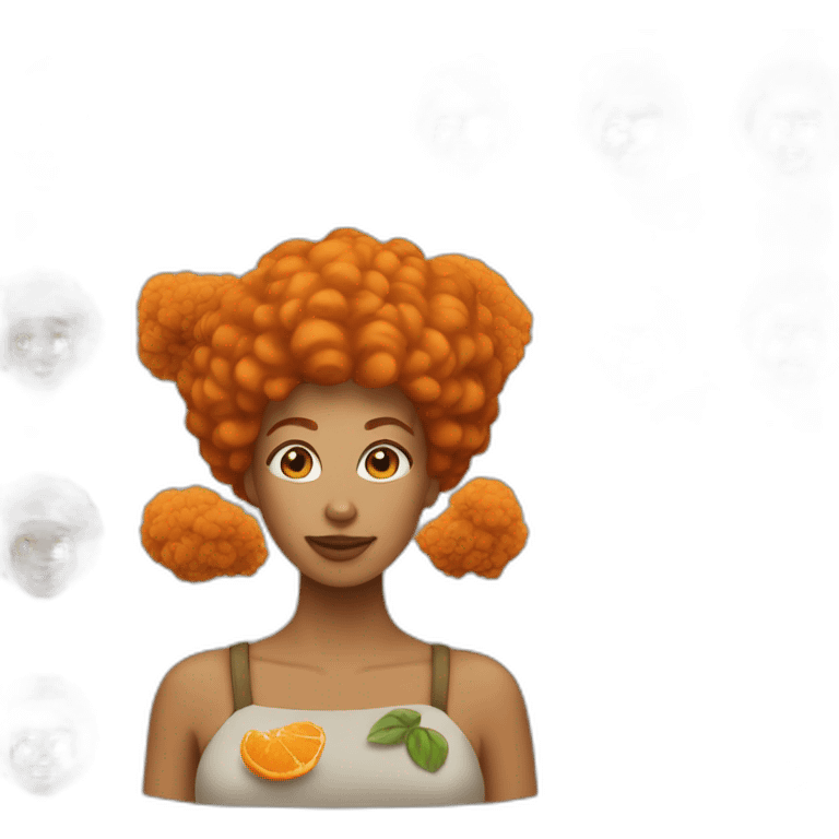 Woman with very short orange afro emoji