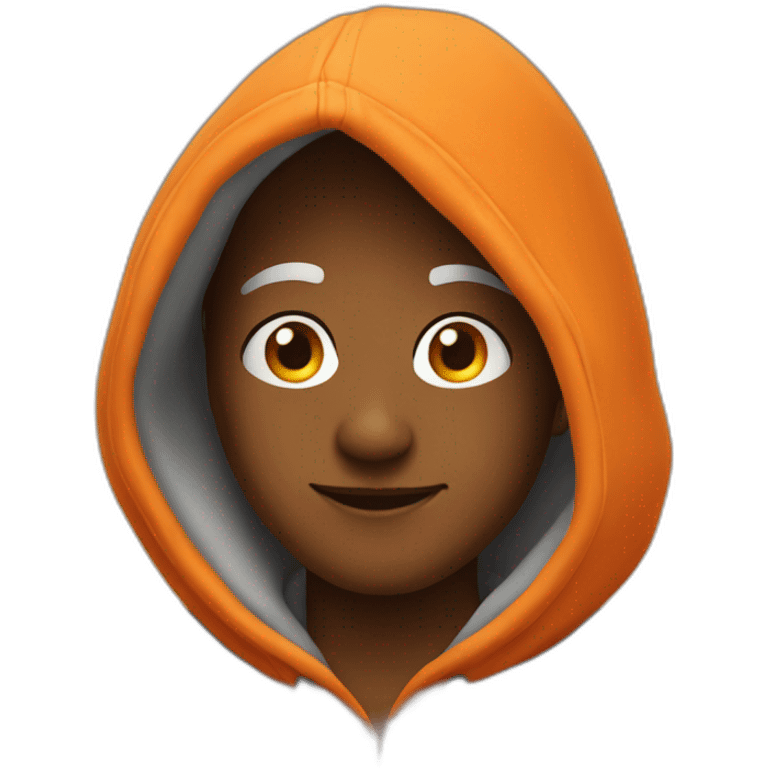 A cartoon character wearing an orange hoodie emoji