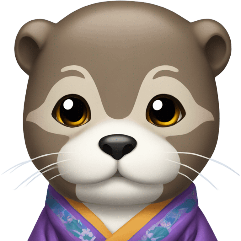 a otter face wearing traditional korean hanbok emoji