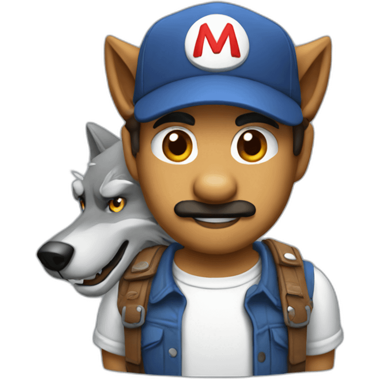 Wolf with mario emoji