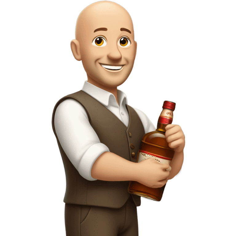 realistic meme of bald man with Glenfarclas emoji