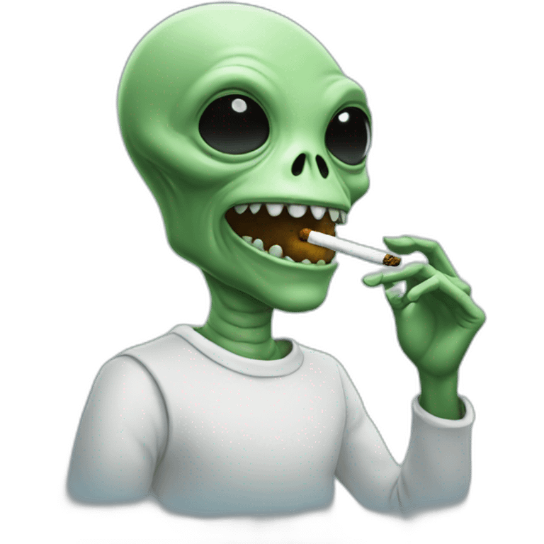 alien smoking emoji