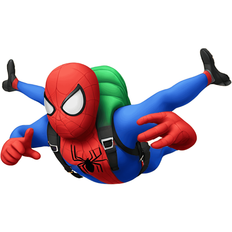 Overweight spider man skydiving emoji