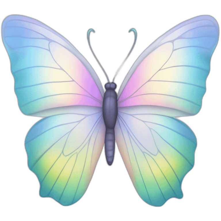 Pastel white rainbow iridescent butterfly emoji