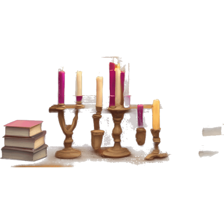 Books and candles entering for a window burgundy emoji