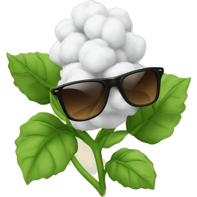 cotton plant in sunglasses emoji