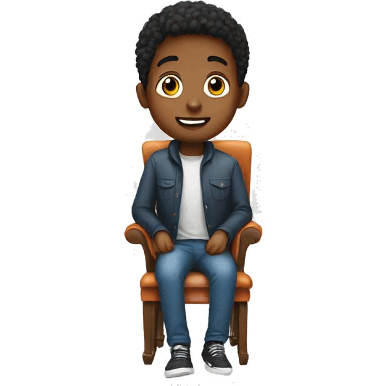 A boy with chair  emoji