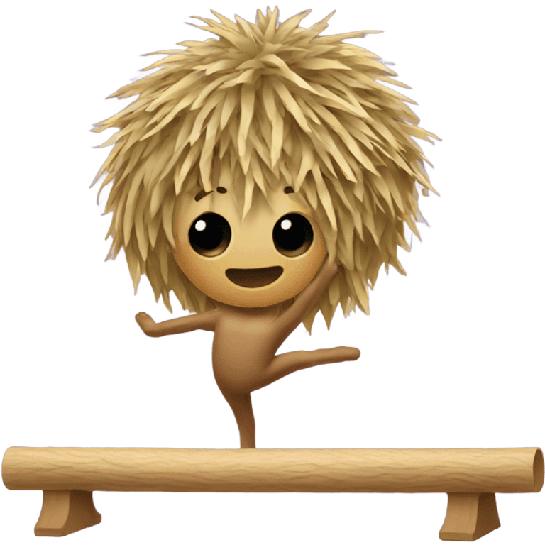 Tumbleweed doing gymnastics on balance beam emoji