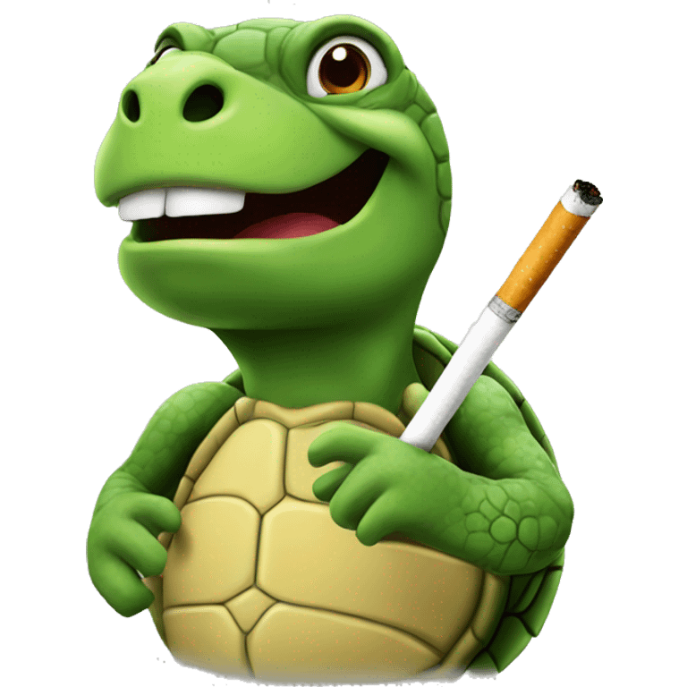 Turtle with a cigarette in mouth emoji