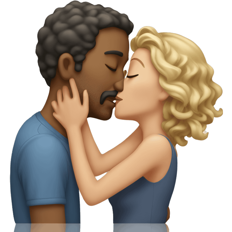 Man kissing wome emoji