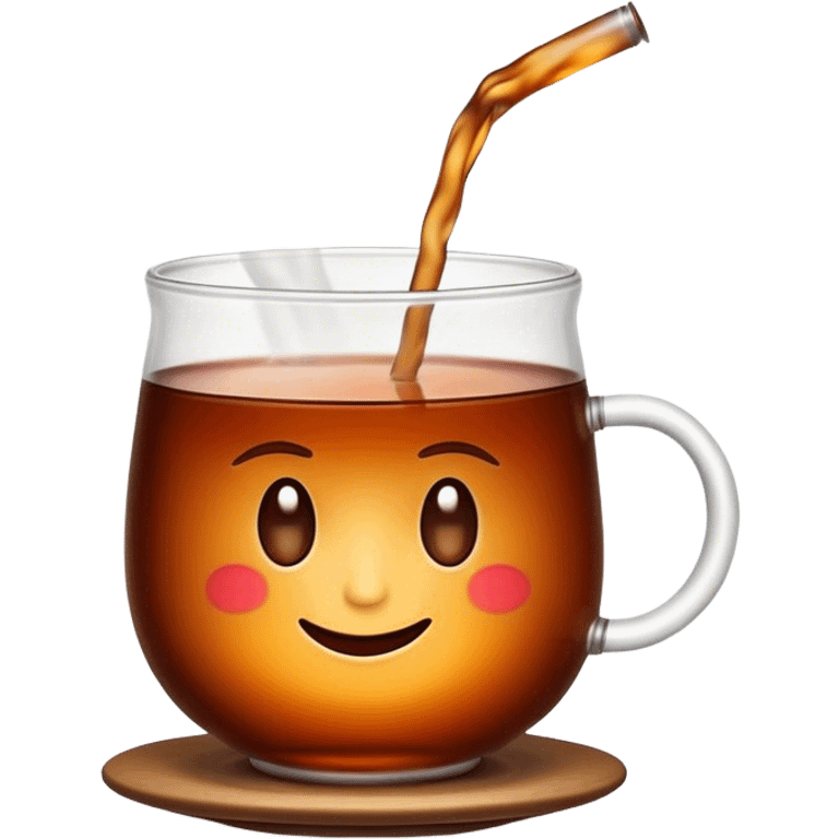 Cinematic Realistic Turkish Tea Pop Culture Emoji, featuring an inviting portrayal of a steaming glass of Turkish tea rendered with rich textures and warm, convivial lighting. emoji