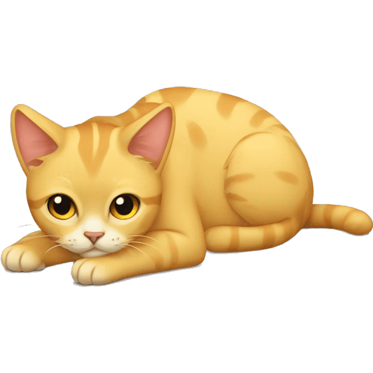 yellowish cat laying emoji