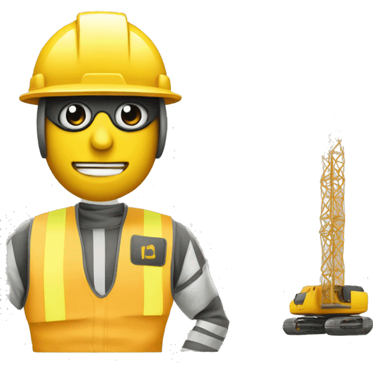 i want an emoji of a yellow robot but with a construction hat. i want a simple emoji  like the type on iphones emoji