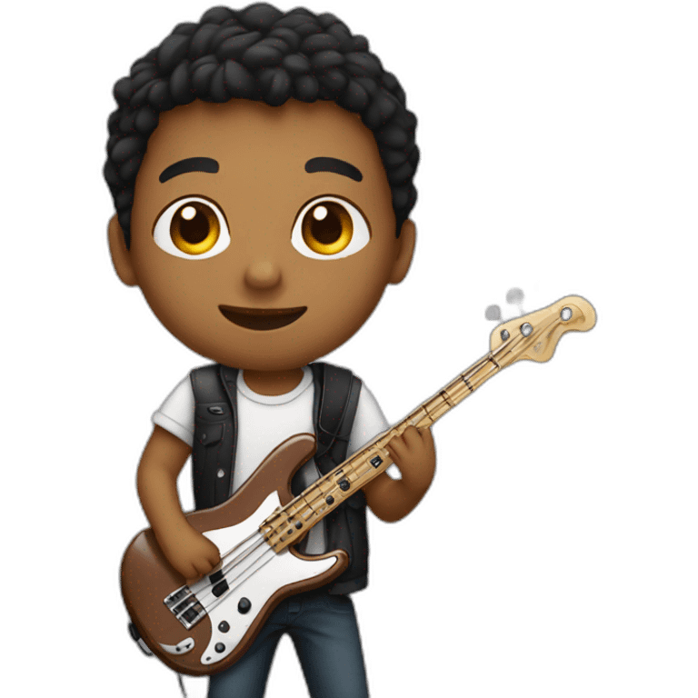 Boy is playing bass emoji