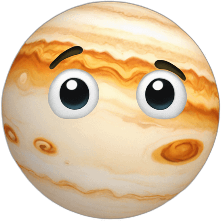 Planète Jupiter sans visage emoji