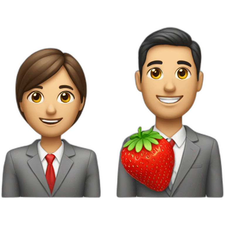 matching job applicant with recruiter and a strawberry emoji