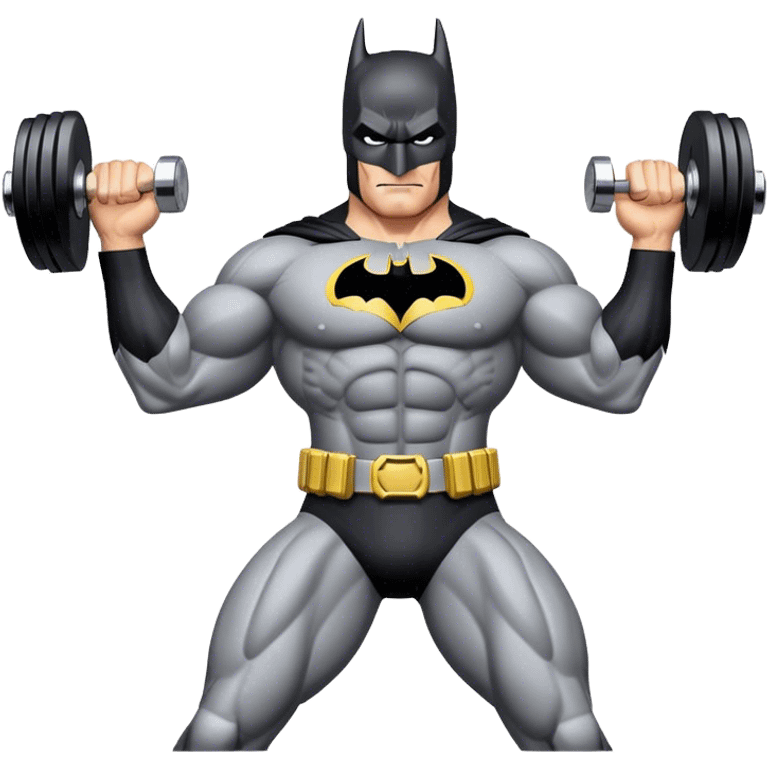 Batman with dumbell emoji