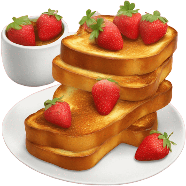 french toast with strawberries emoji