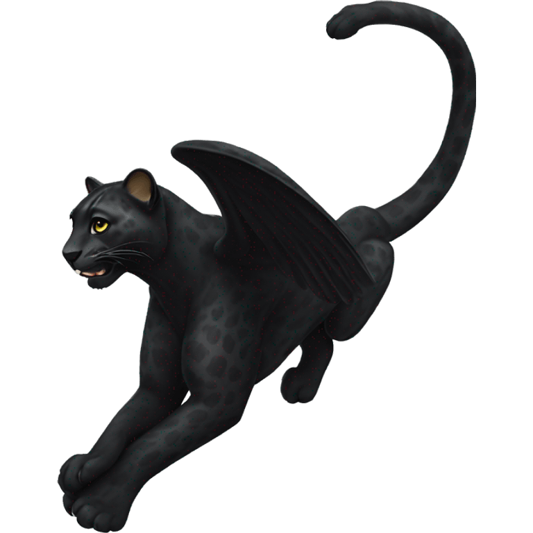 winged black leopard flying emoji