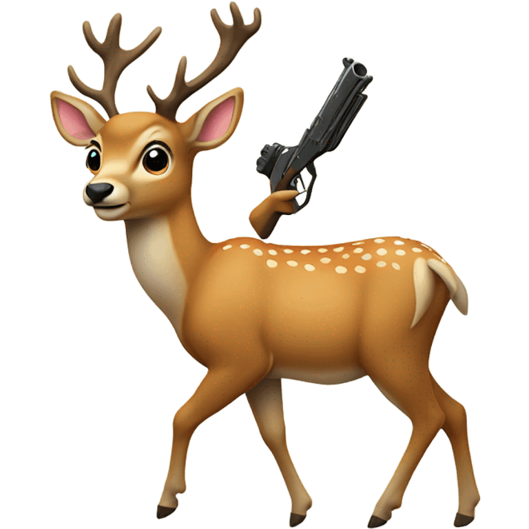 Deer with gun emoji