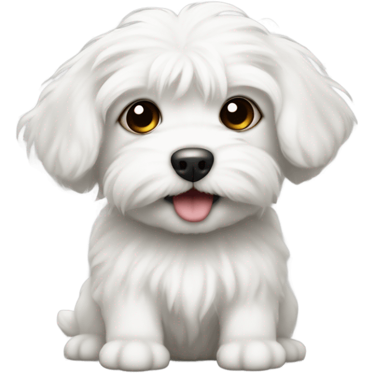 White Maltese puppy  emoji