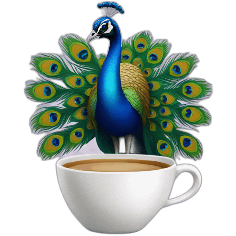 Peacock and coffee emoji