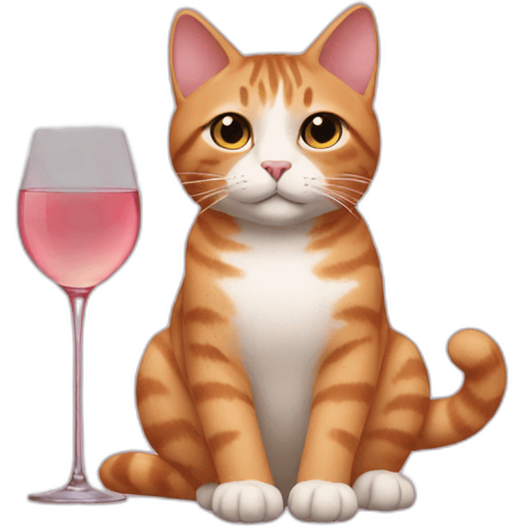 cat with rosé emoji