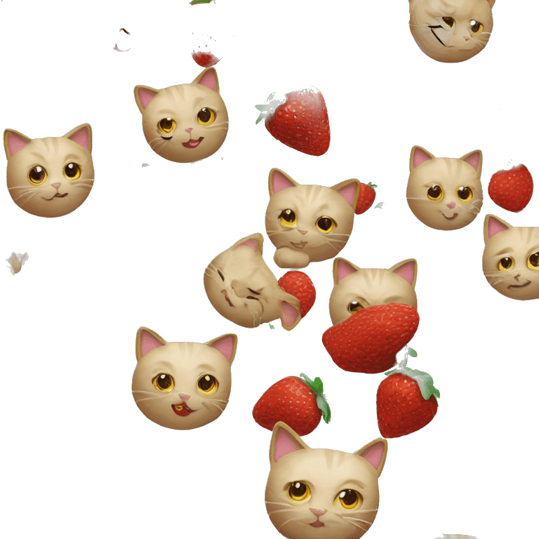 Cat with strawberru crochet hat emoji