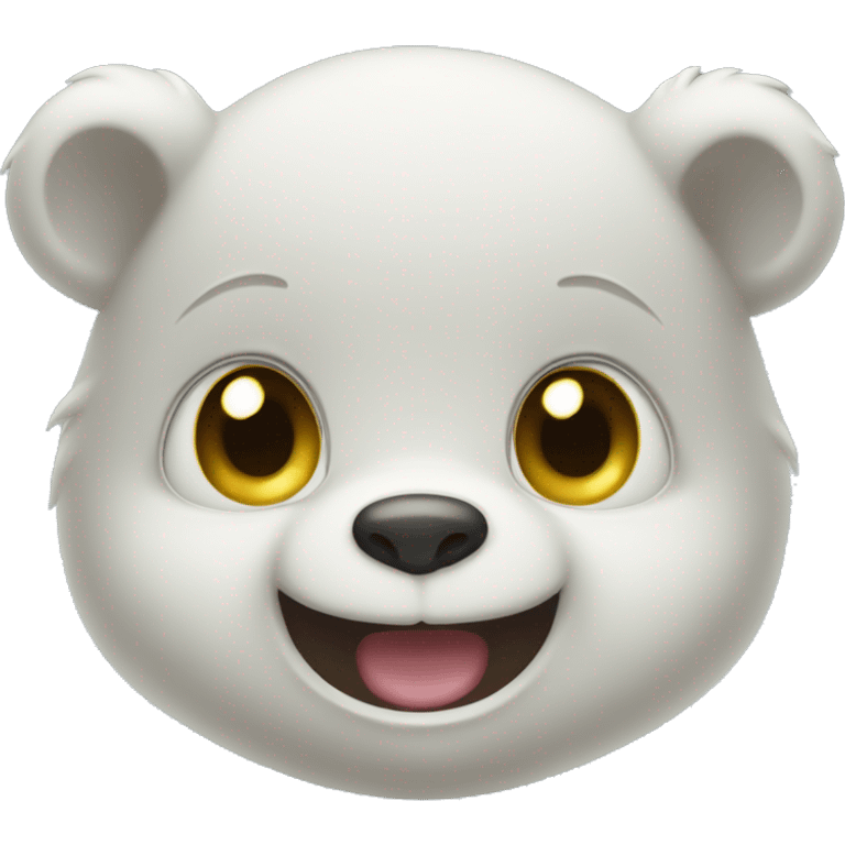 A baby bear ghost smiling  emoji