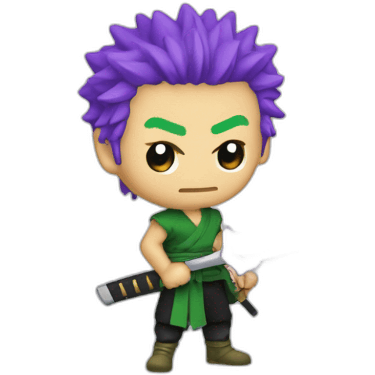 zoro avec un sabre laser violet emoji