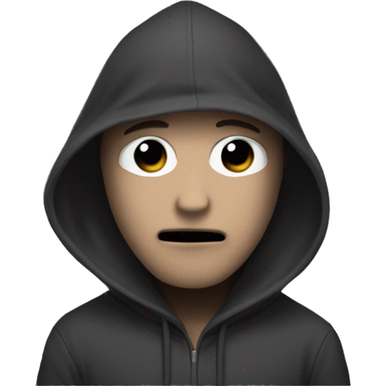 a hoodie man with no face emoji