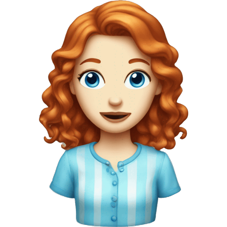 redhead girl blue eyes ice cream face emoji