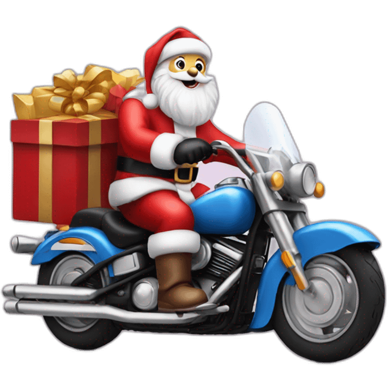 Santa Claus on a motorcycle  emoji