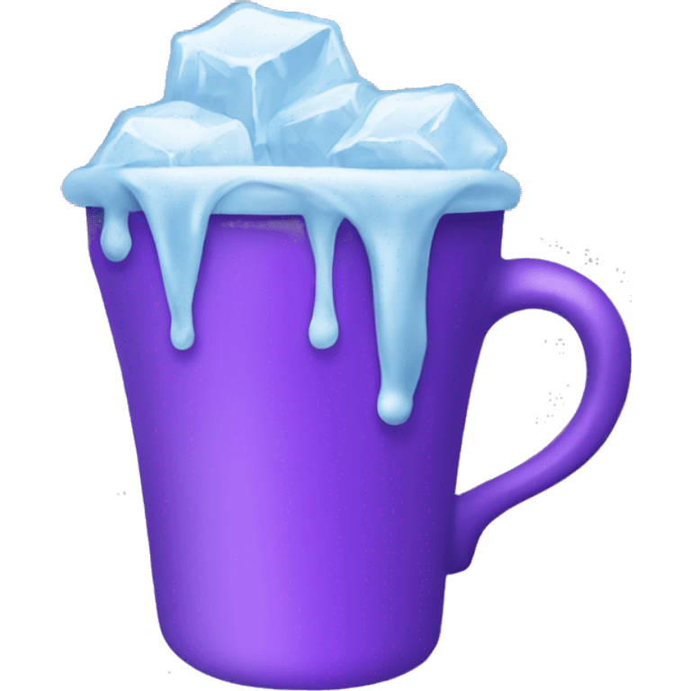 Cup with purple lean in it and ice emoji