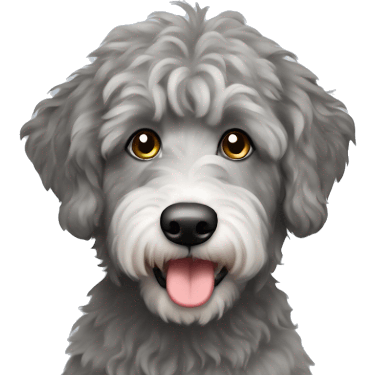 Grey aussiedoodle  emoji