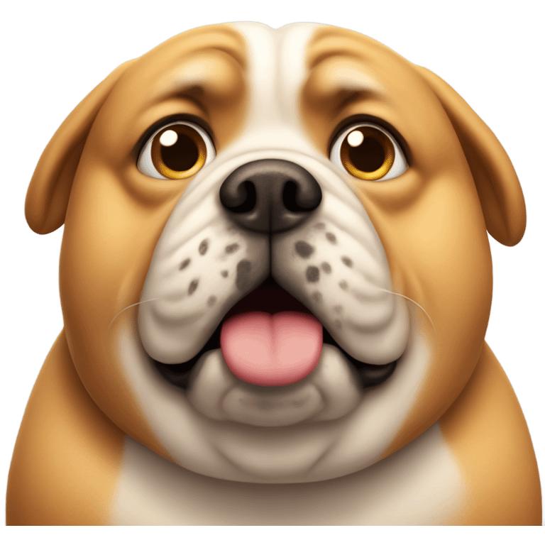 Fat dog looking stupid emoji