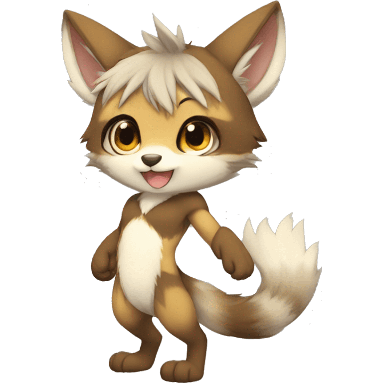 Kemono-style, Chibi, Anthro-Fur-Sona-Fakémon, clothing, Full Body emoji