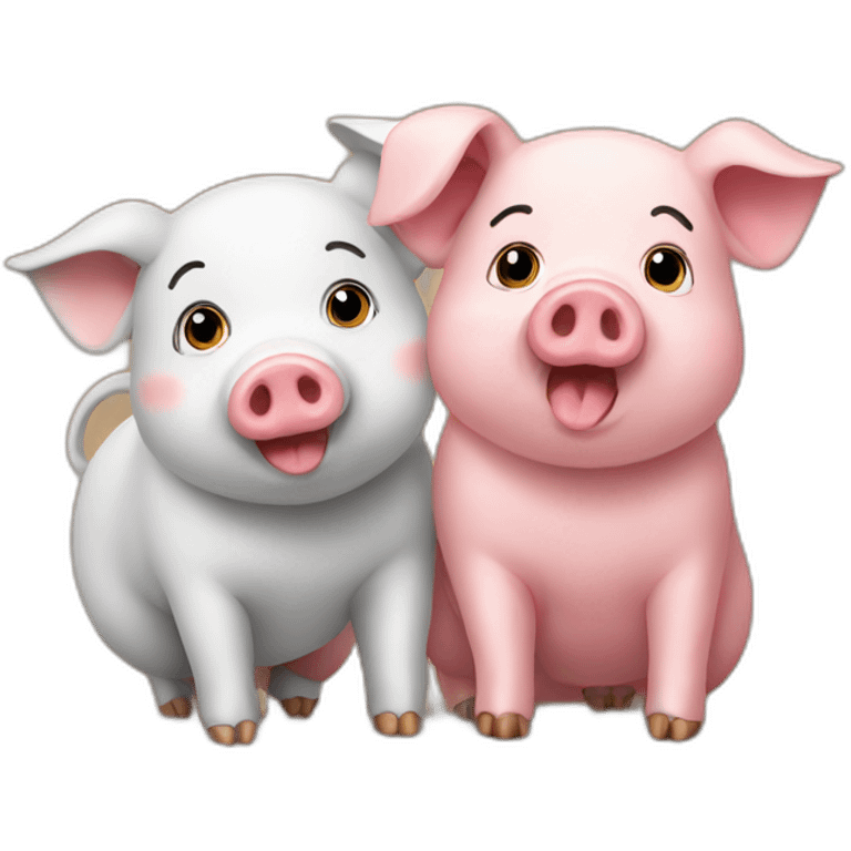 two pigs emoji