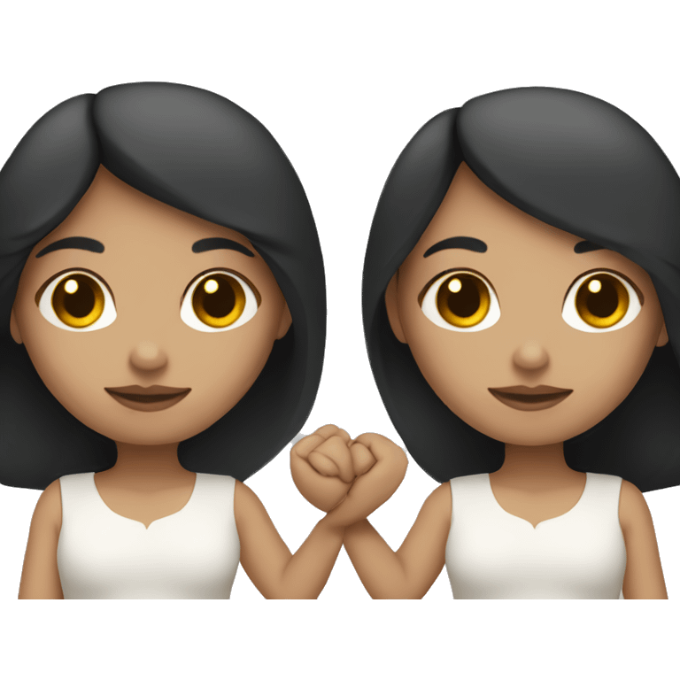 latina twins with pale skin holding hands emoji