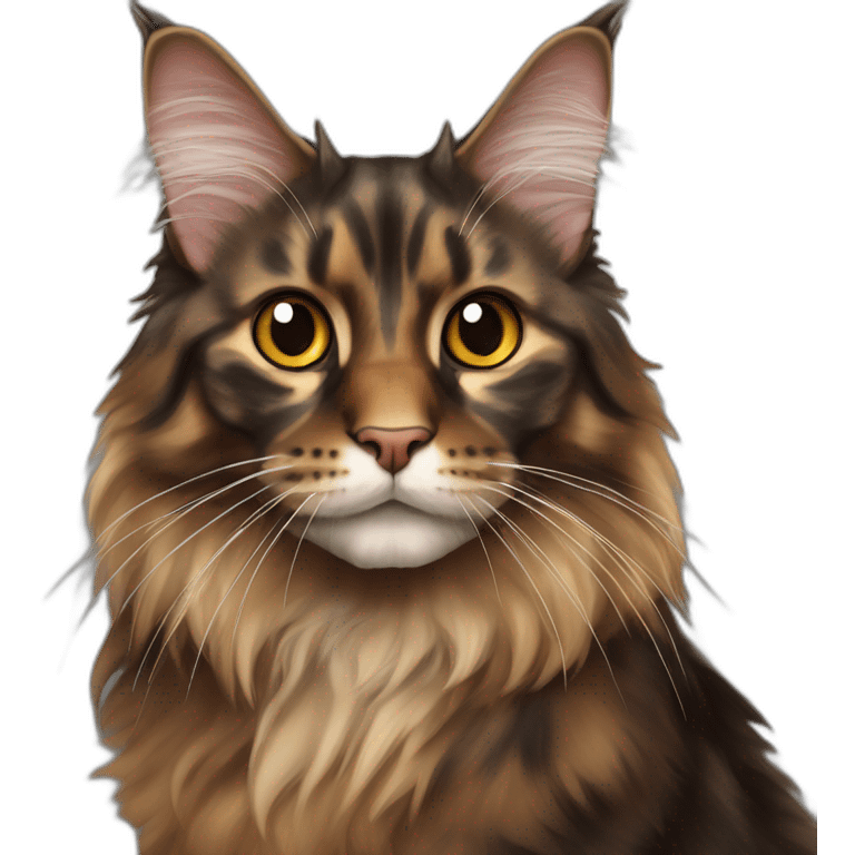 tortoiseshell Maine coon cat emoji