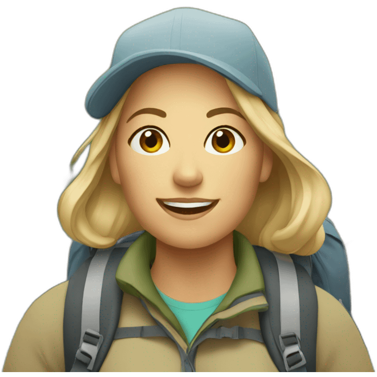 Hiking Maine woman emoji