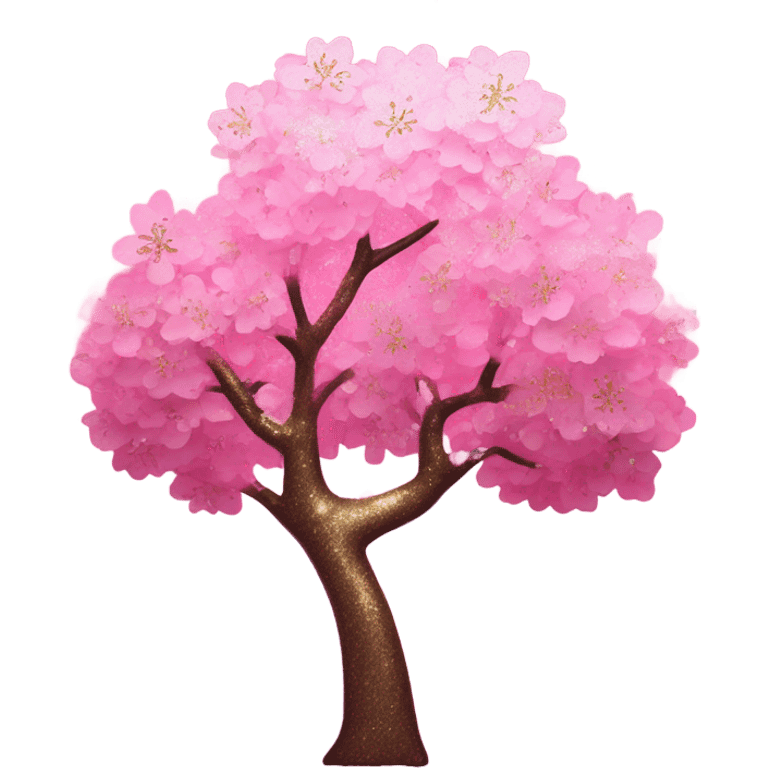 Pink ombre cherry blossom tree with glitter  emoji