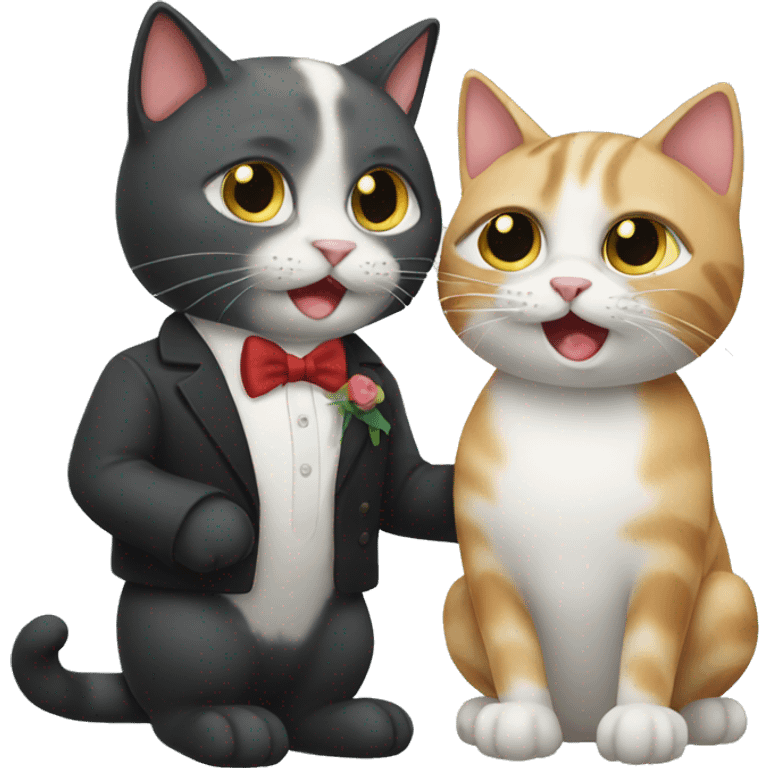 Cats getting engaged emoji